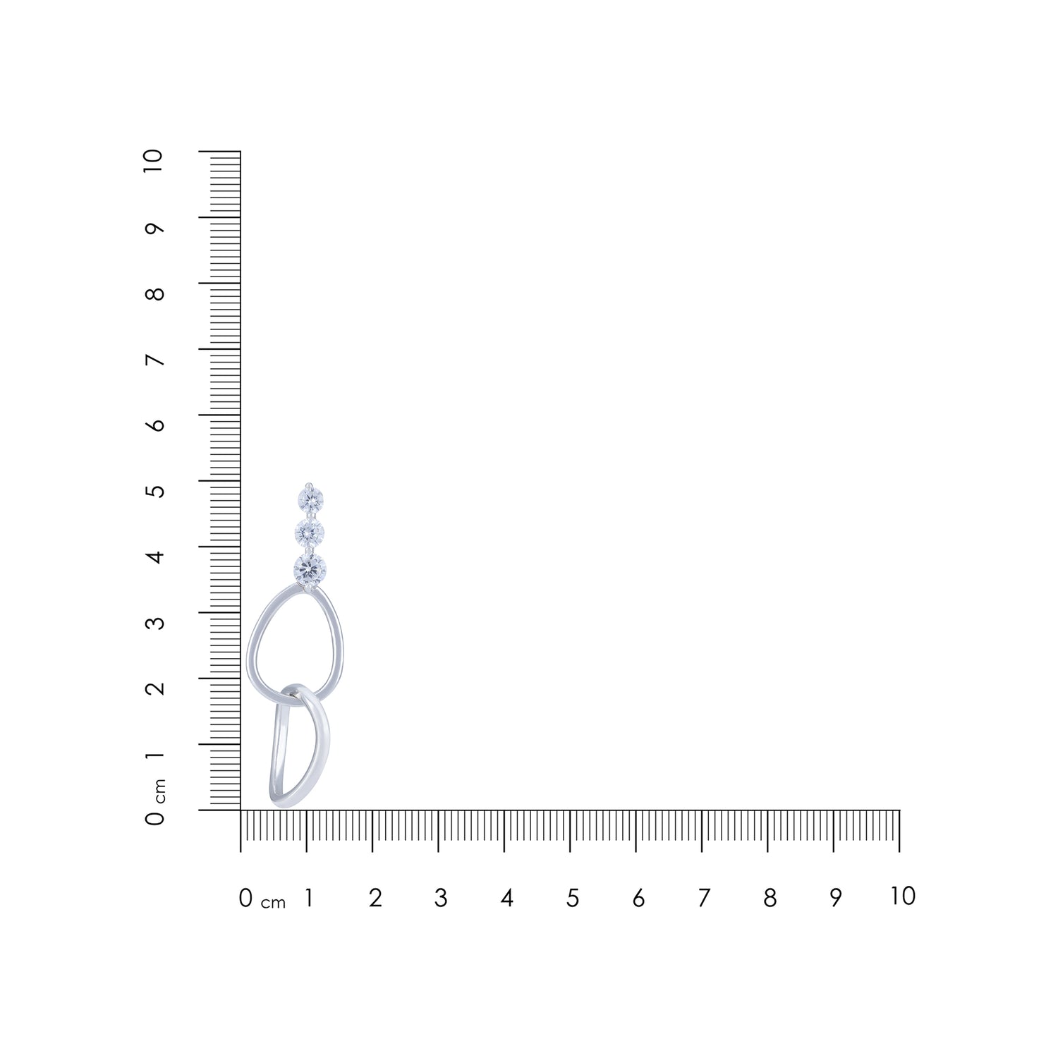 925 Sterling Silver Elegant Crystal Stud Interlinked Hoop Earring for Women