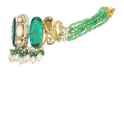 925 Sterling Silver Elegant Greenstone Halo Necklace for Women