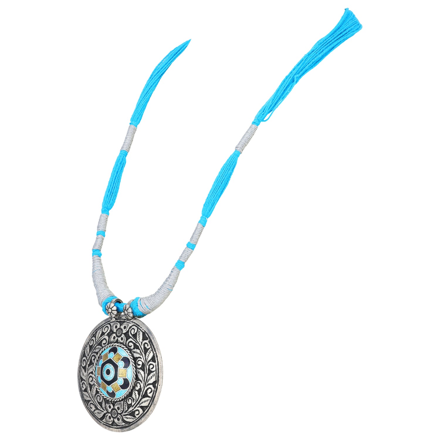 925 Sterling Silver Ethereal Blue Glow Necklace for Women