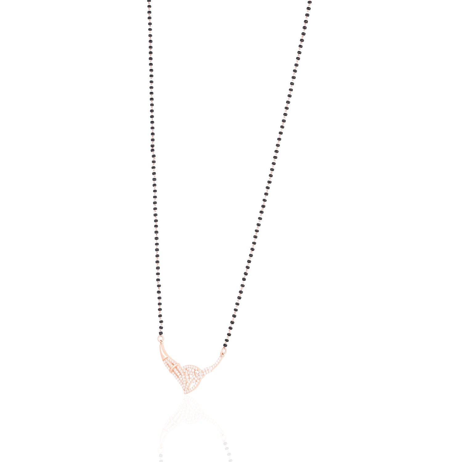 925 Sterling Silver Foliage Rose Gold Mangalsutra For Women
