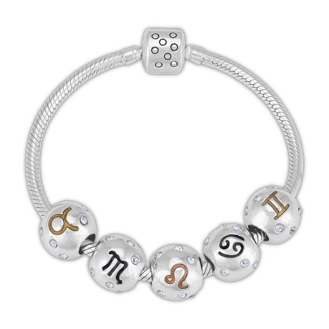 925 Sterling Silver Gemini Radiance Orb Charm Pendant for Women