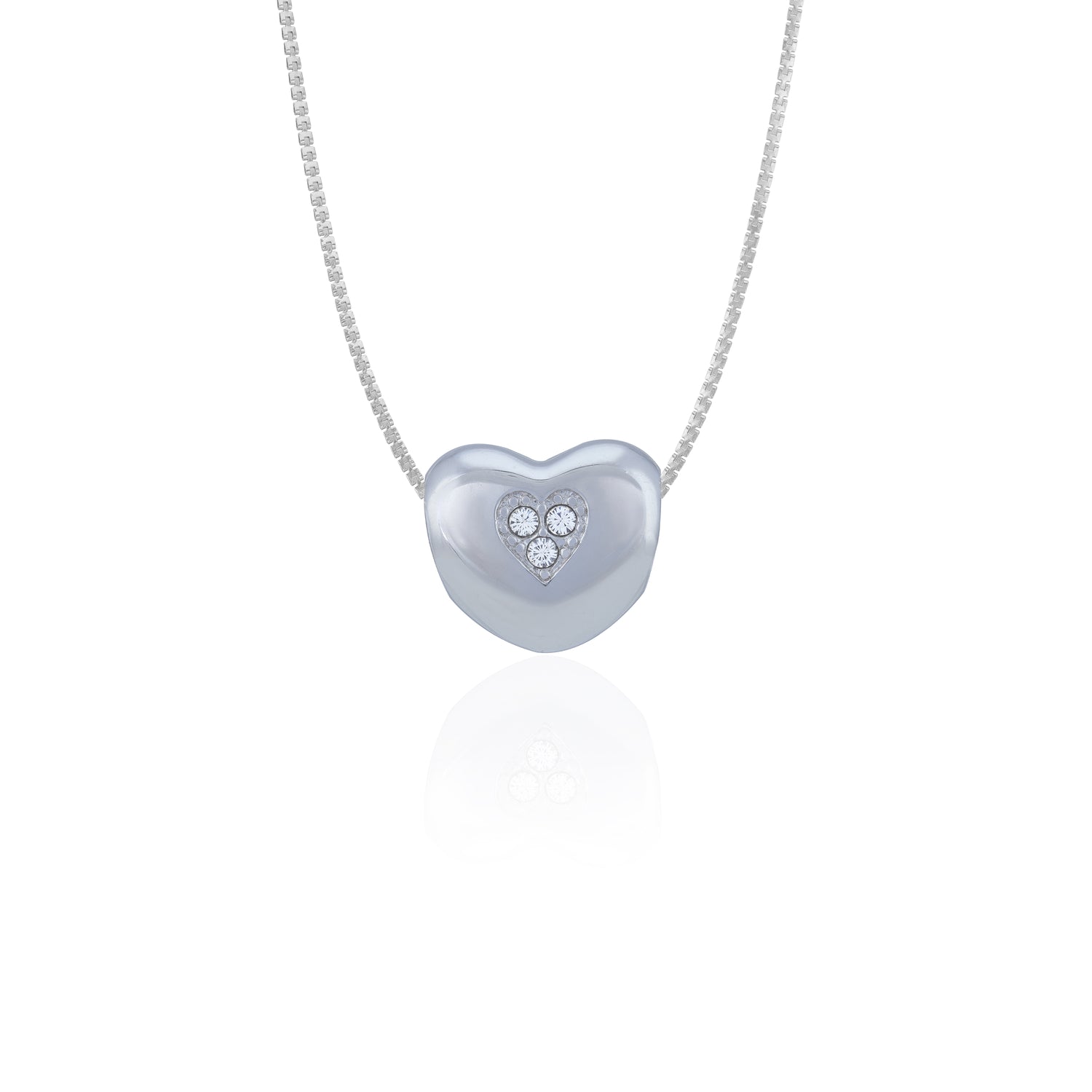 925 Sterling Silver Glimmer Heart Charm Pendant for Women
