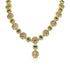 925 Sterling Silver Gold-Plated Emerald Halo Motif Necklace for Women