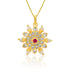 925 Sterling Silver Gold Plated Alluring Pearl Flowery Kemp Centre Pendant For Women
