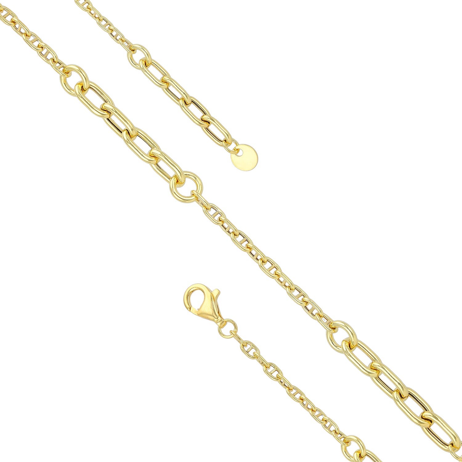 925 Sterling Silver Gold Plated Circuit Link Bracelet for Men