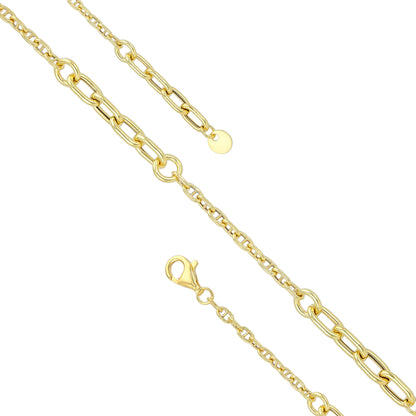 925 Sterling Silver Gold Plated Circuit Link Bracelet for Men