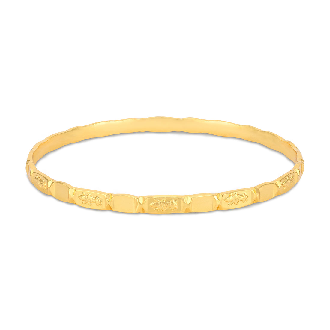 925 Sterling Silver Gold Plated Eternal Motif Carved Bangle for Women