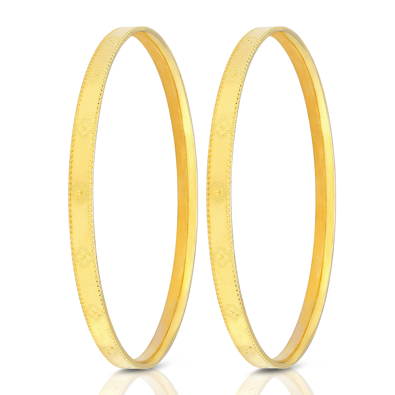 925 Sterling Silver Gold Plated Fine Engraved Edge Slim Bangle for Women