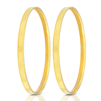 925 Sterling Silver Gold Plated Fine Engraved Edge Slim Bangle for Women