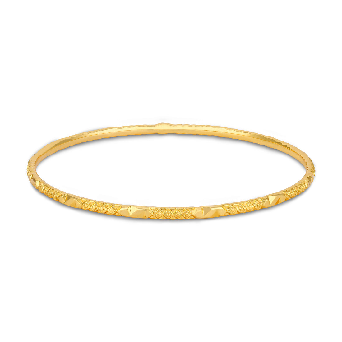 925 Sterling Silver Gold Plated Geometric Faceted Sparkle Bangle For Women