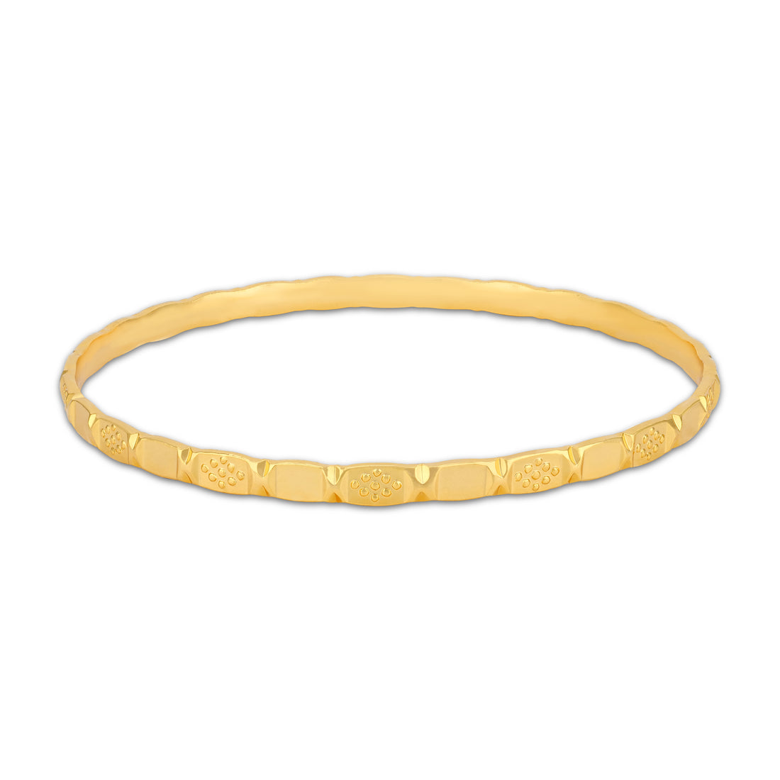 925 Sterling Silver Gold Plated Majestic Panels Bangle For Women