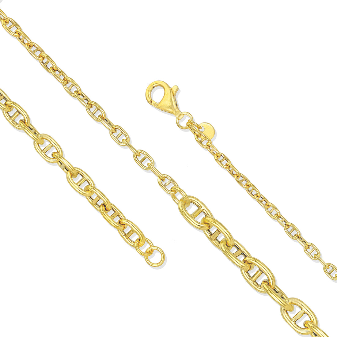 925 Sterling Silver Gold Plated Nova MeshLink Bracelet for Men