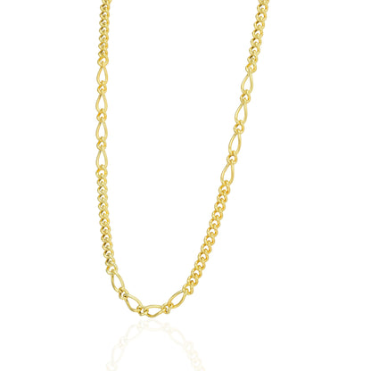 925 Sterling Silver Gold Plated Orbit Twist Link Chain for Men