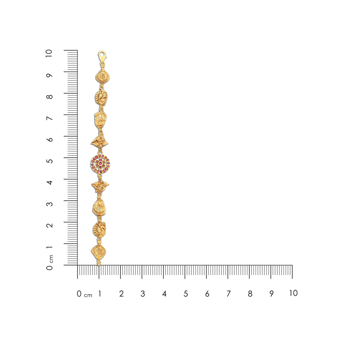 925 Sterling Silver Gold Plated Regal Ruby Link Bracelet for Women