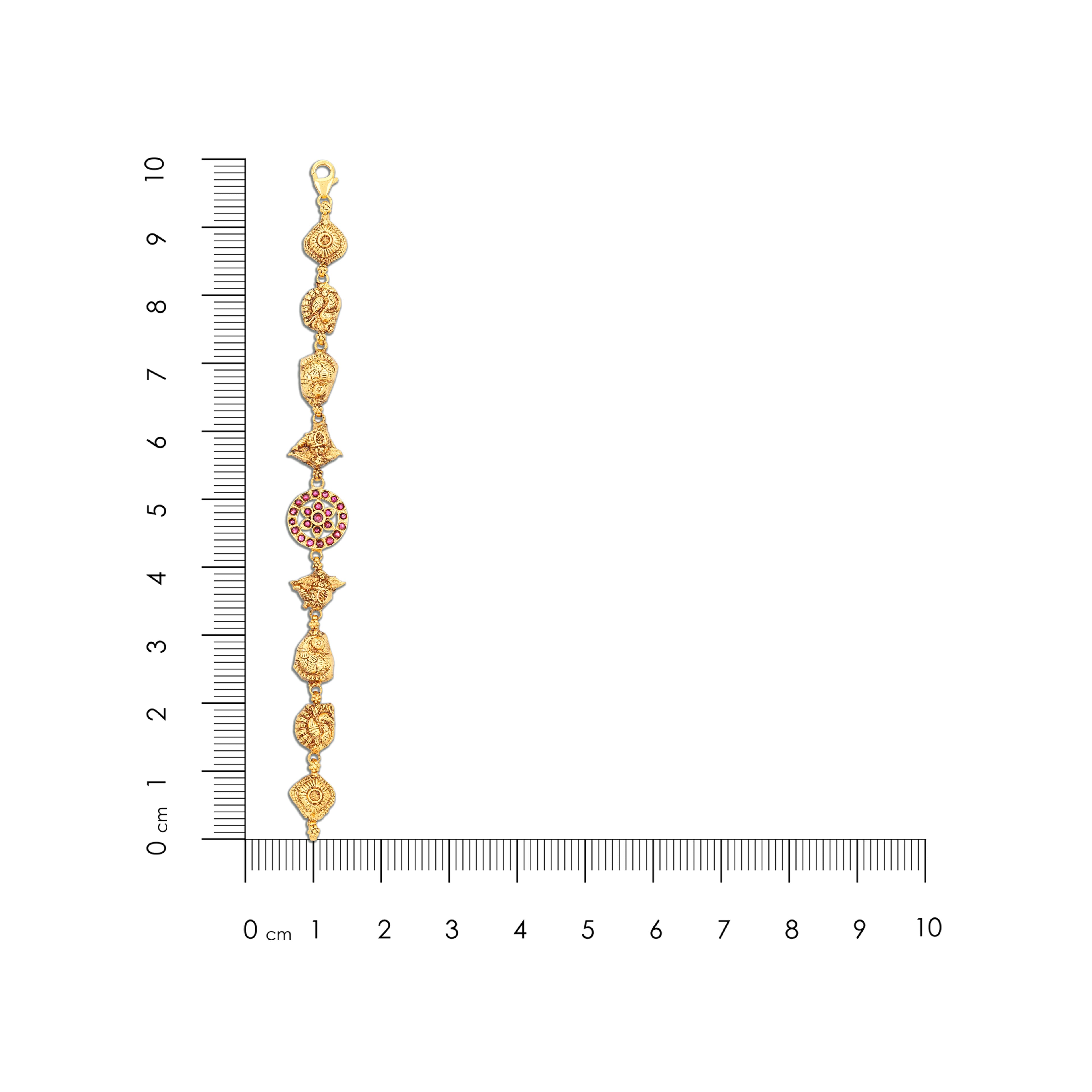 925 Sterling Silver Gold Plated Regal Ruby Link Bracelet for Women