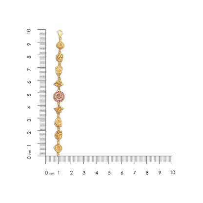 925 Sterling Silver Gold Plated Regal Ruby Link Bracelet for Women