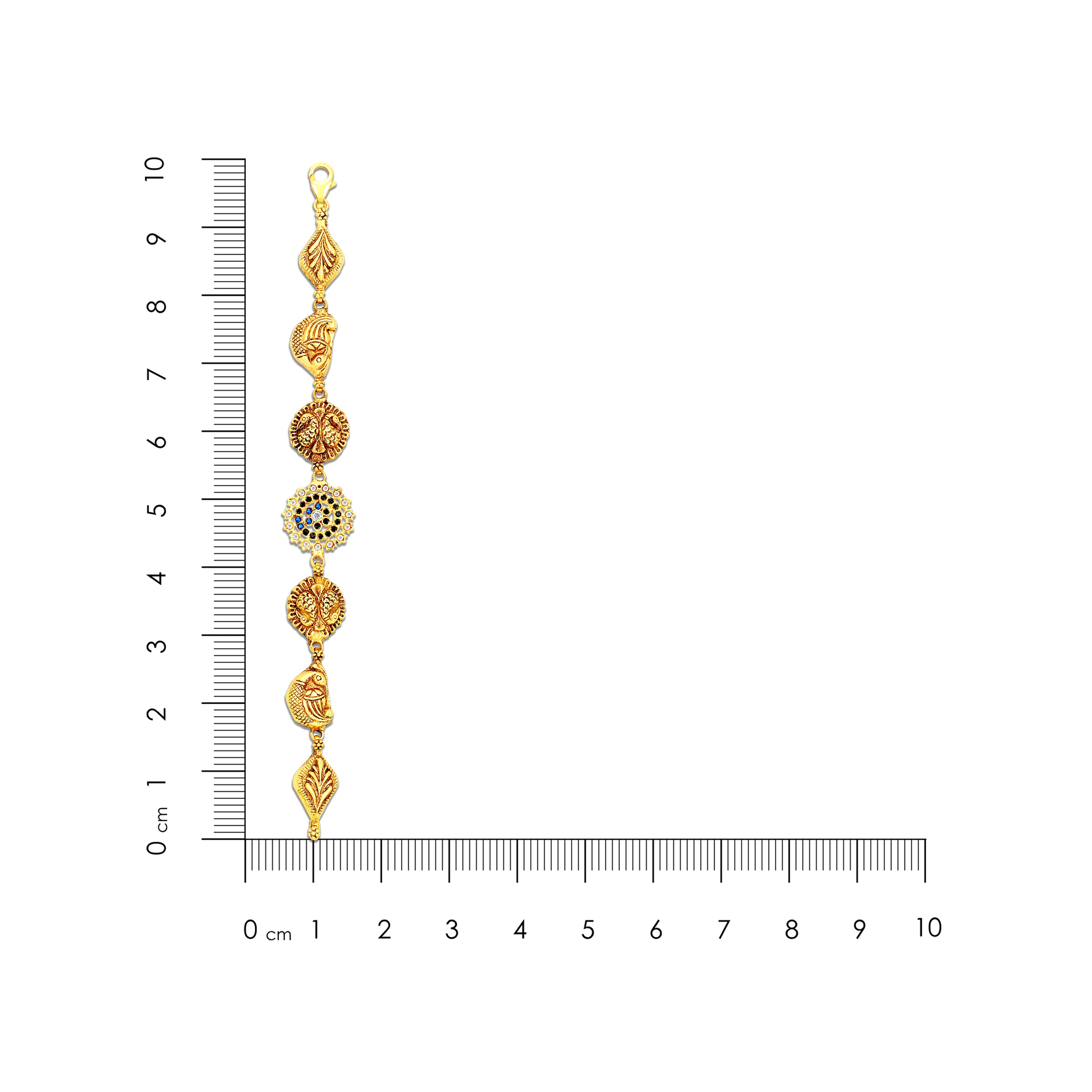 925 Sterling Silver Gold Plated Sapphire Bloom Bracelet for Women