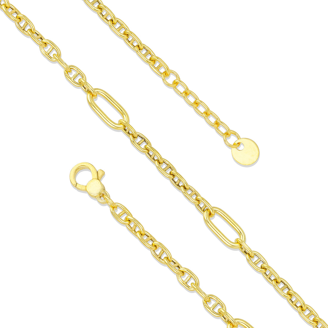 925 Sterling Silver Gold Plated Titan Fusion Link Bracelet for Men