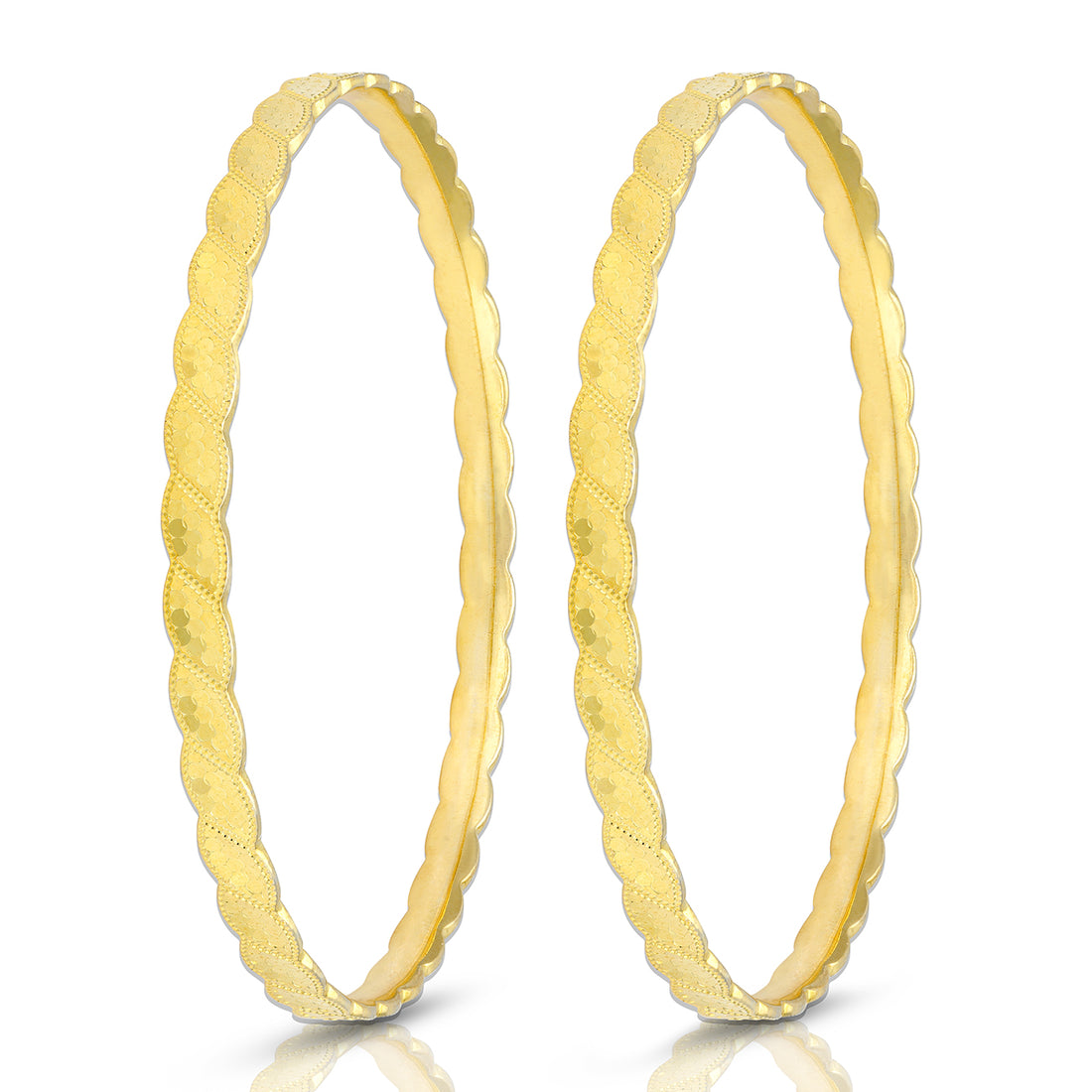 925 Sterling Silver Gold Plated Twisted Wave Pattern Sleek Bangle for Women