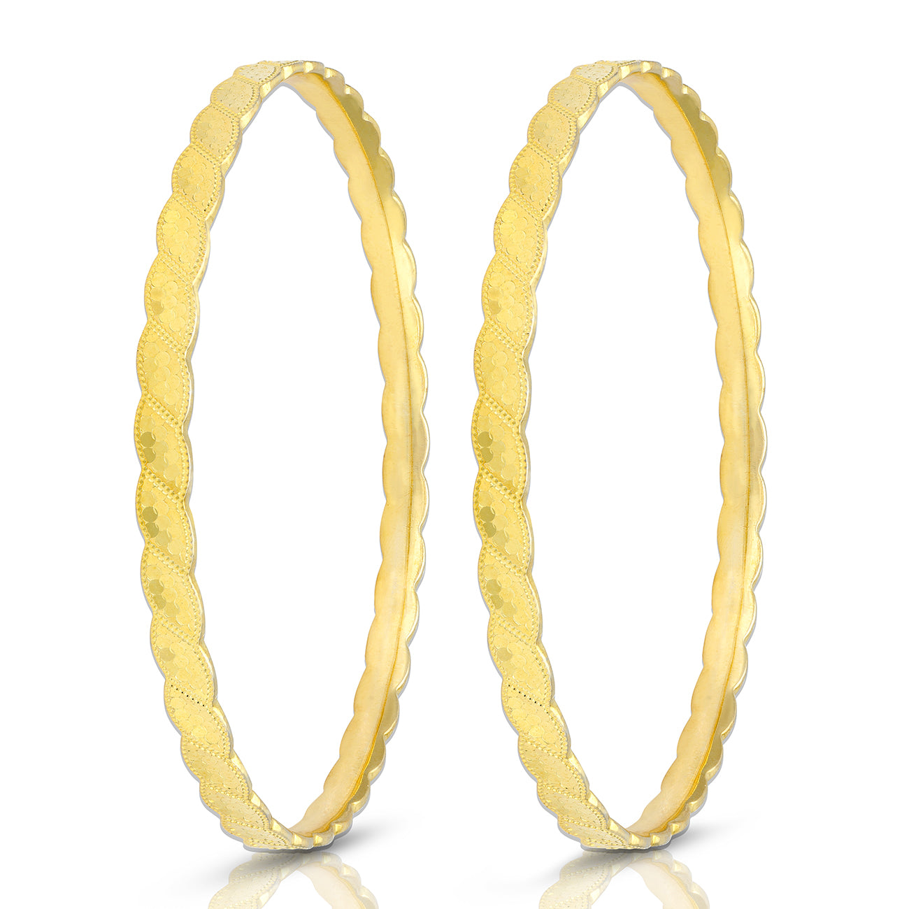 925 Sterling Silver Gold Plated Twisted Wave Pattern Sleek Bangle for Women
