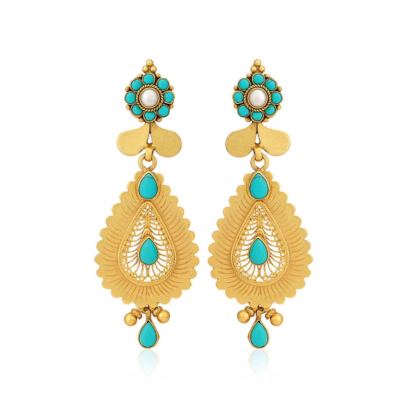 925 Sterling Silver Golden Teardrop Charm Earrings for Women