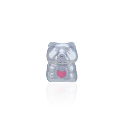 925 Sterling Silver Heartful Bear Hug Charm Pendant for Women