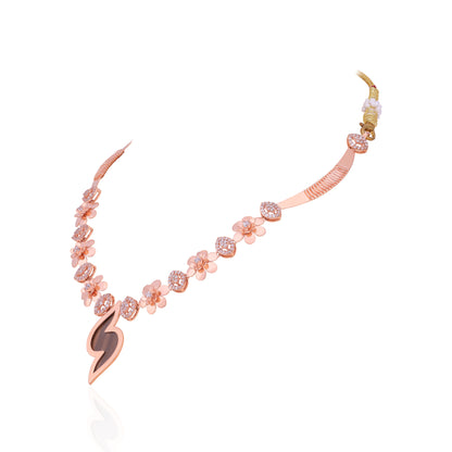925 Sterling Silver Inlaid Blossom Grace Necklace For Women