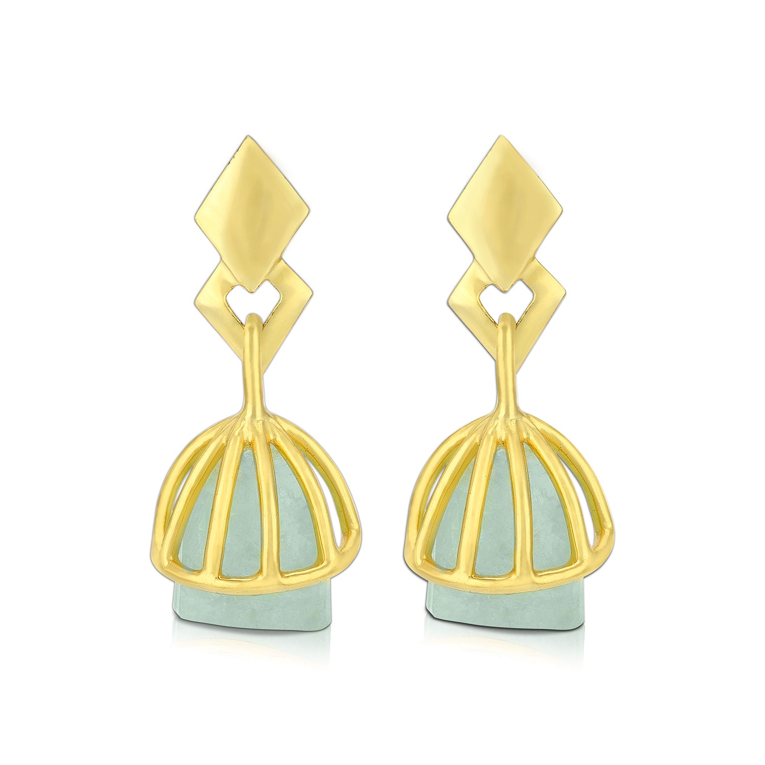 925 Sterling Silver Luminous Crystal Cage Earrings for Women