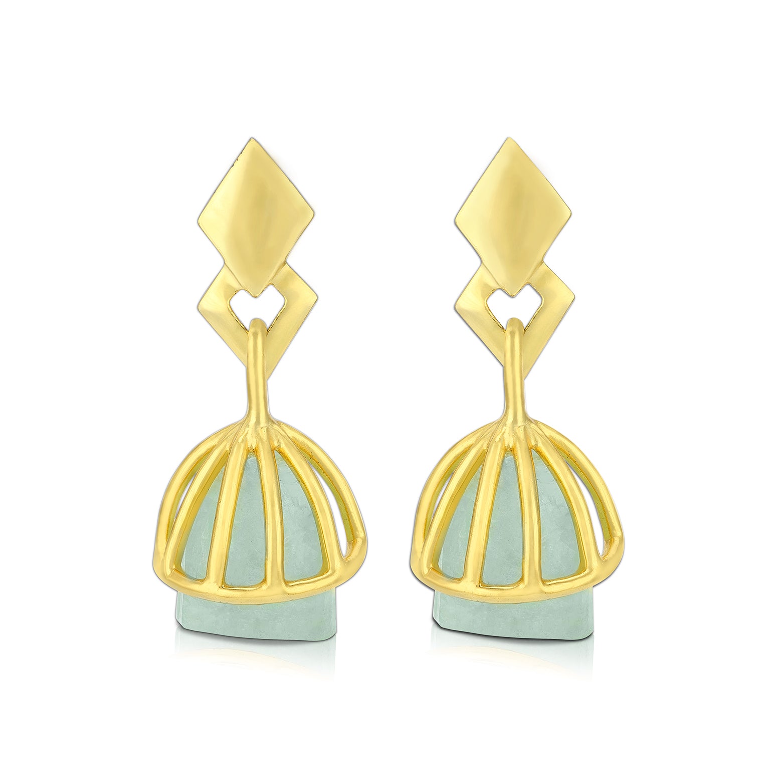 925 Sterling Silver Luminous Crystal Cage Earrings for Women