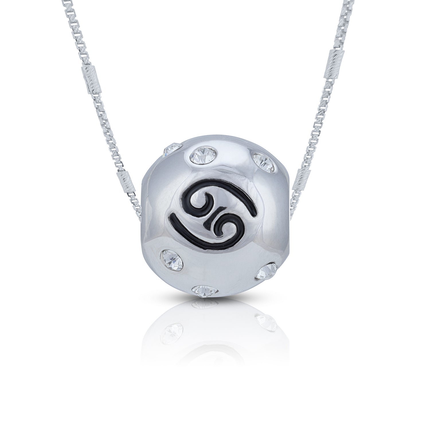 925 Sterling Silver Lunar Cancer Sparkle Bead Charm Pendant for Women