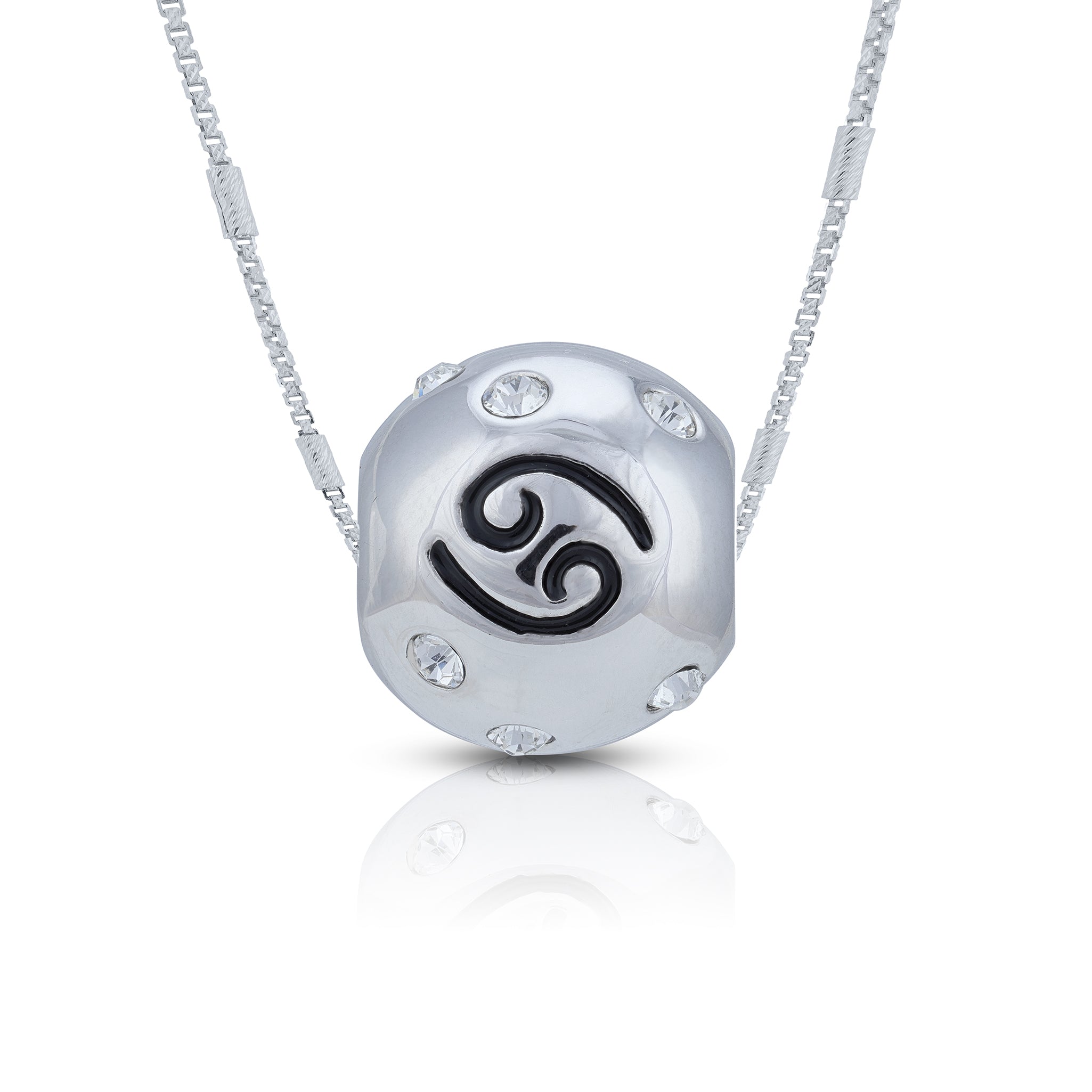 925 Sterling Silver Lunar Cancer Sparkle Bead Charm Pendant for Women