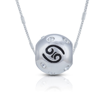 925 Sterling Silver Lunar Cancer Sparkle Bead Charm Pendant for Women