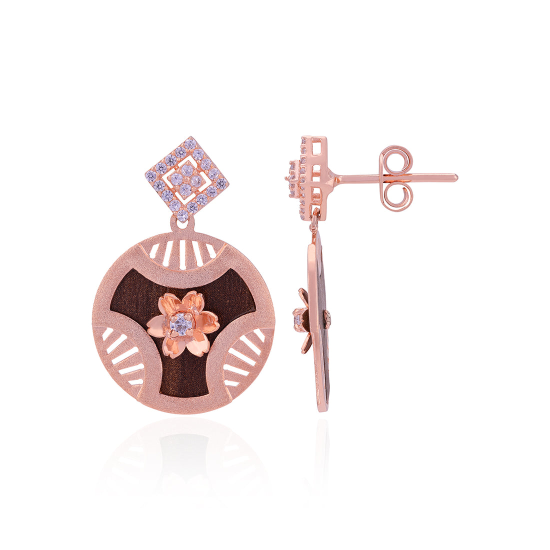 925 Sterling Silver Majestic Floral Grace Earrings  For Women