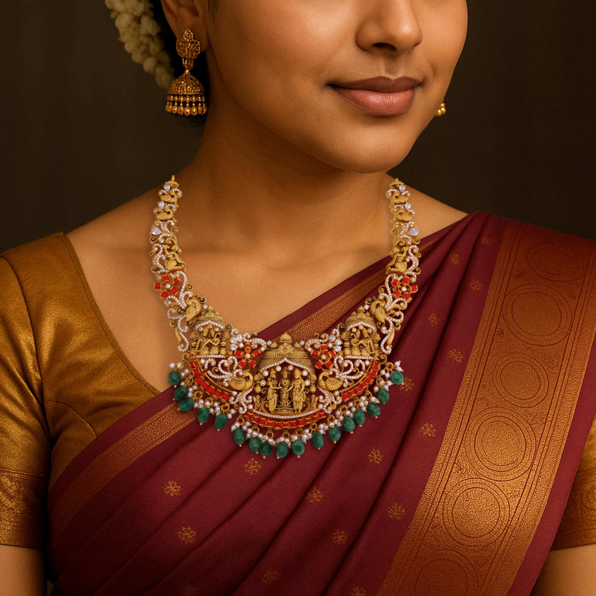 925 Sterling Silver Mandapam Divine Necklace for Women