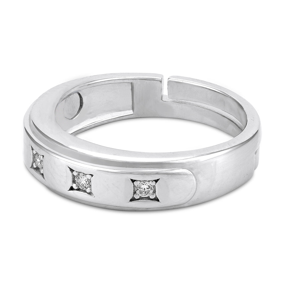 925 Sterling Silver Minimalist Square-Star Band Ring for Women
