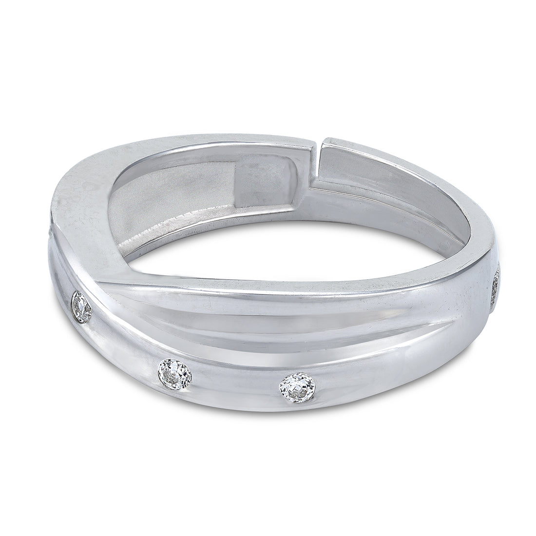 925 Sterling Silver Modern Twist Dual Band Ring for Women