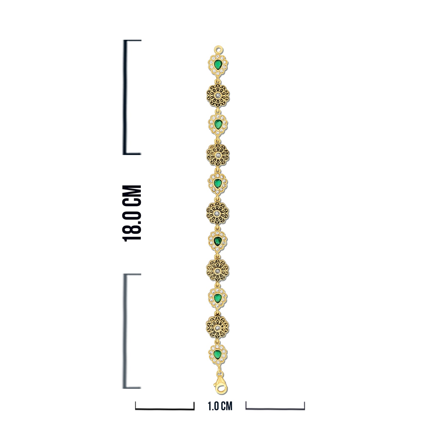 925 Sterling Silver Mughal Bloom Antique Bracelet for Women