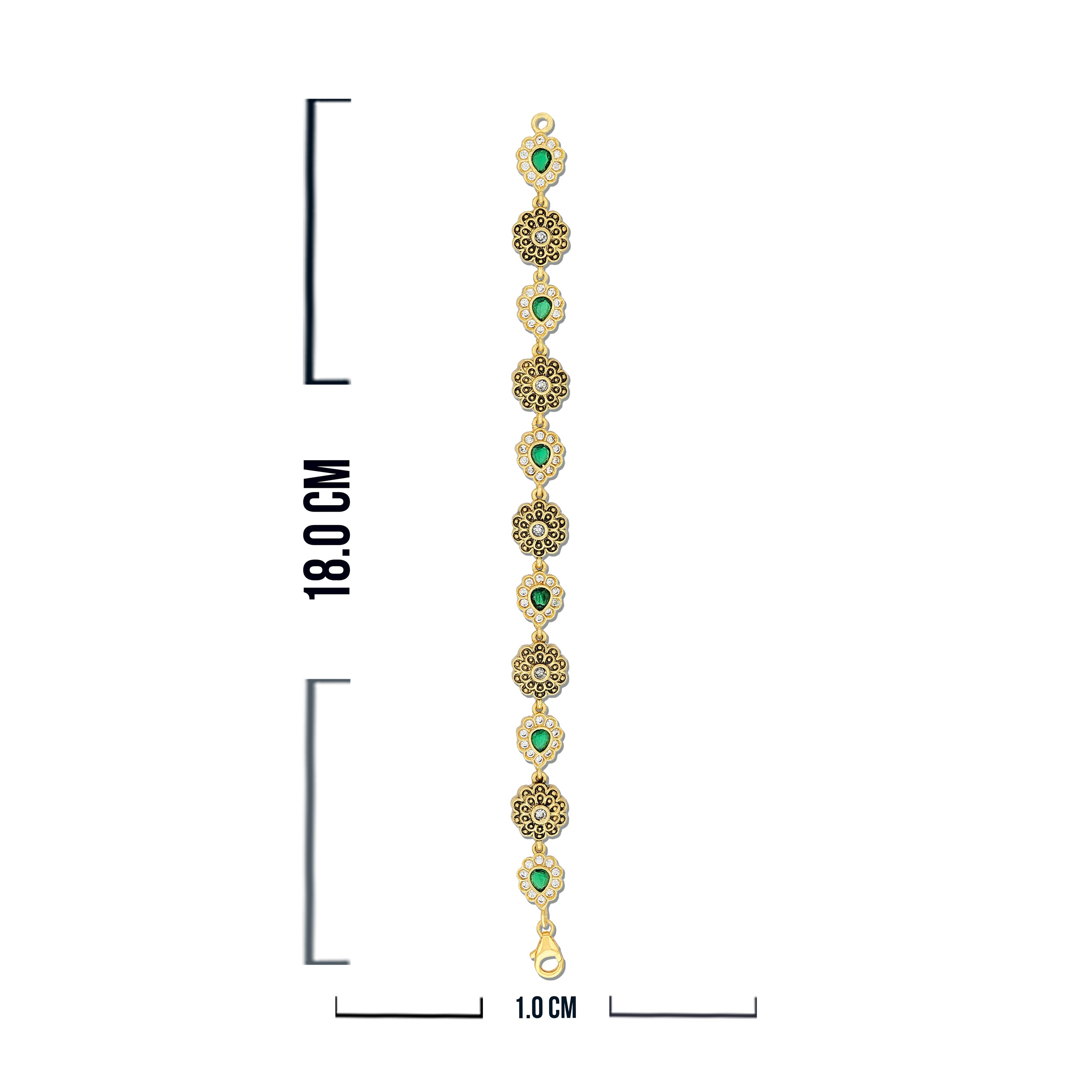 925 Sterling Silver Mughal Bloom Antique Bracelet for Women