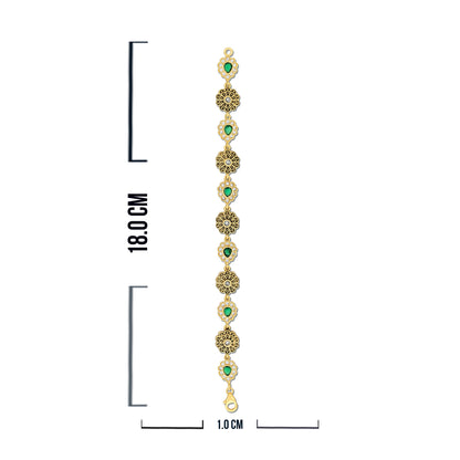 925 Sterling Silver Mughal Bloom Antique Bracelet for Women