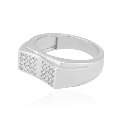 925 Sterling Silver OctaGrid Diamond Luxe Ring for Men