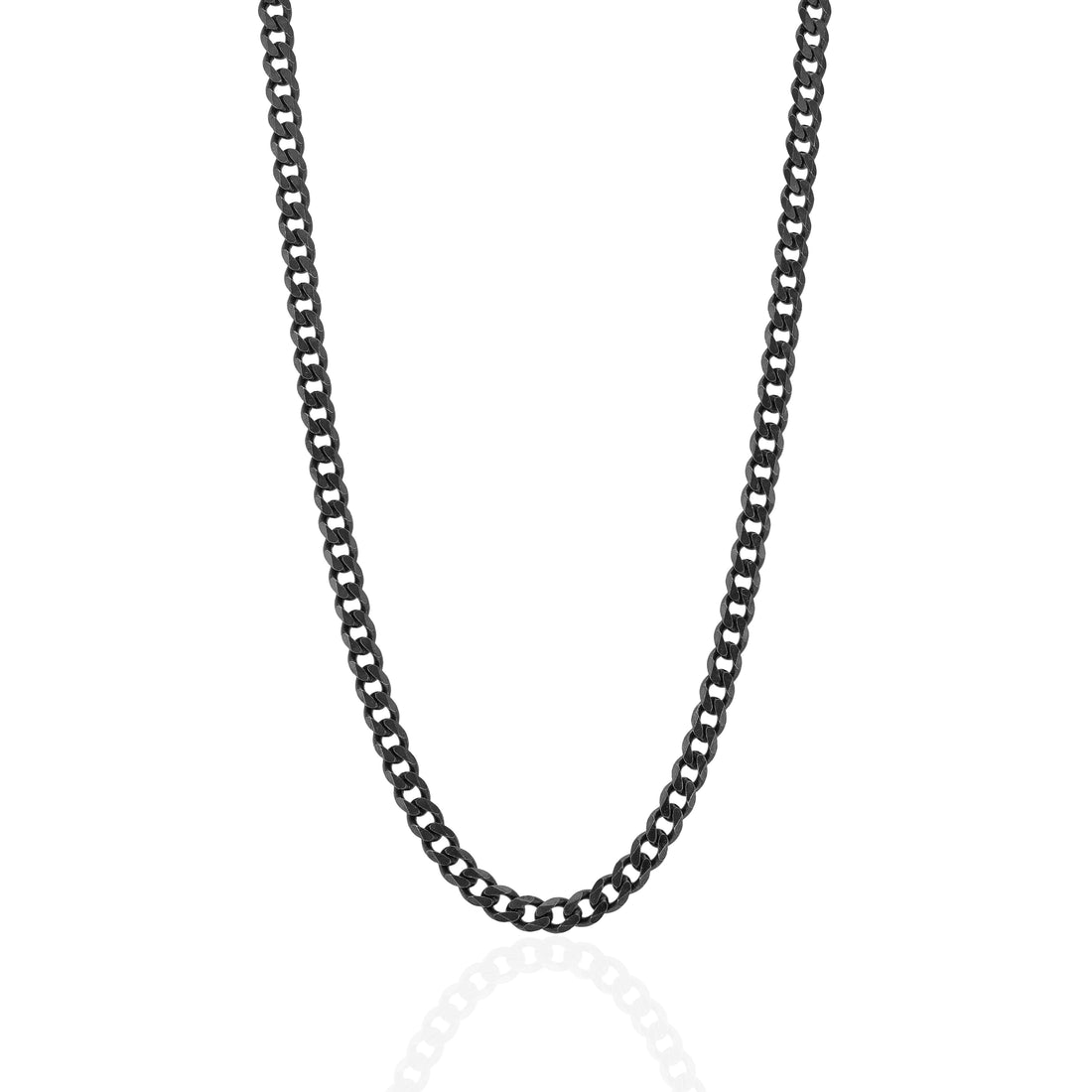 925 Sterling Silver OnyxEdge Bold Curb Link Chain for Men