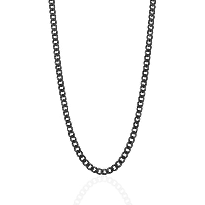 925 Sterling Silver OnyxEdge Bold Curb Link Chain for Men