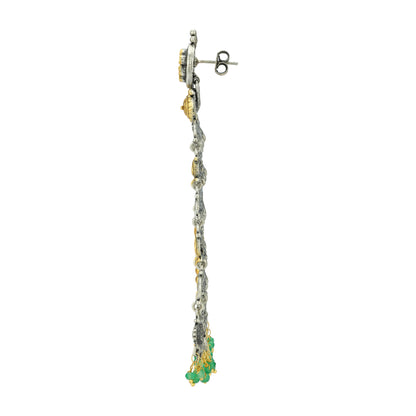 925 Sterling Silver Ornate Gold Green Symphony for women