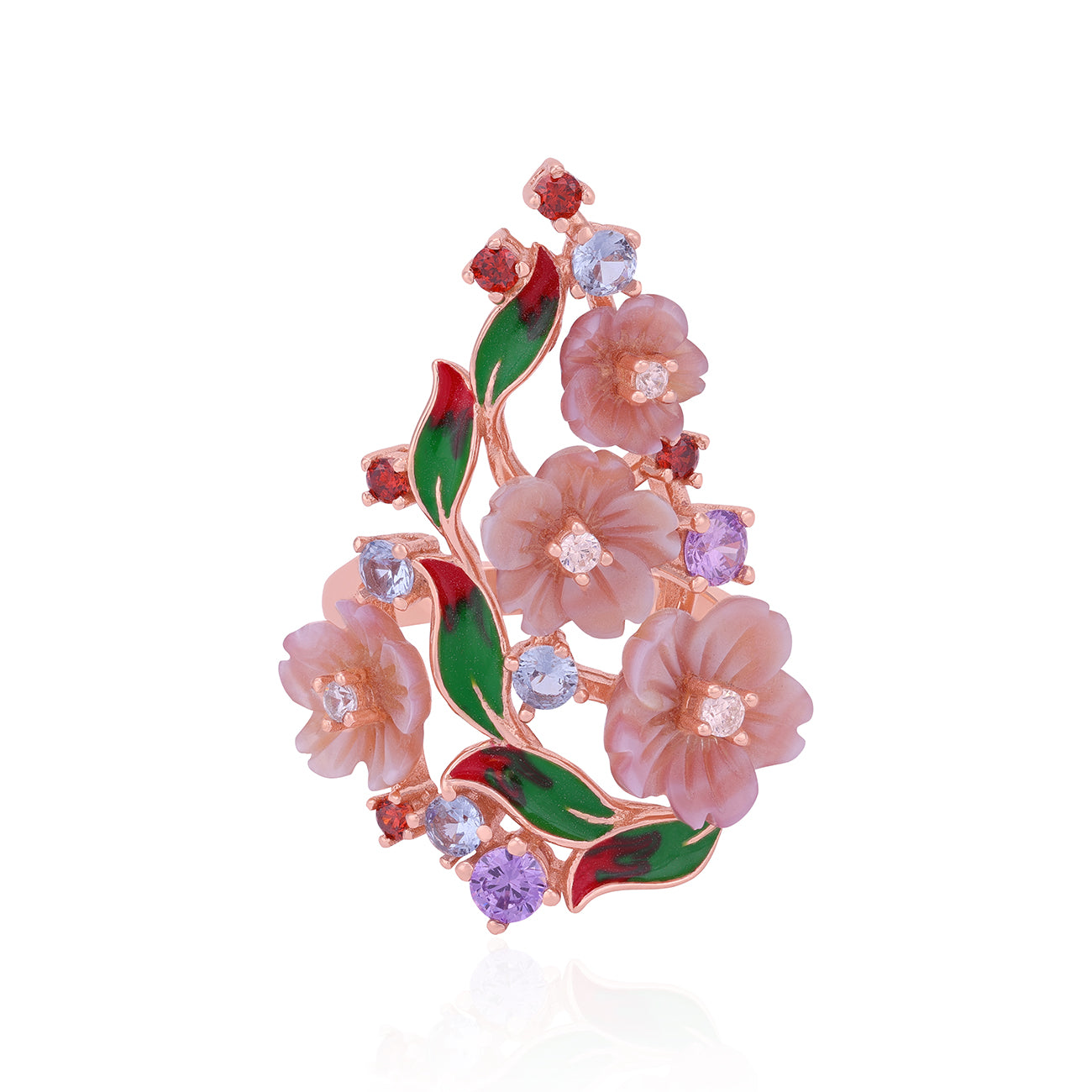 925 Sterling Silver Petal Aureline Ring For Women