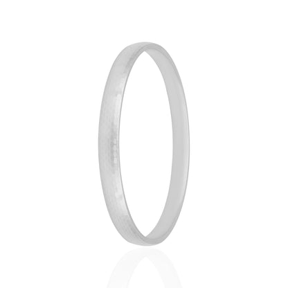 925 Sterling Silver Polished Hex Texture Signature Kada for Men