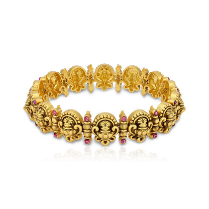 925 Sterling Silver Pot Kalasha Motif Gold Plated Bangles for Women