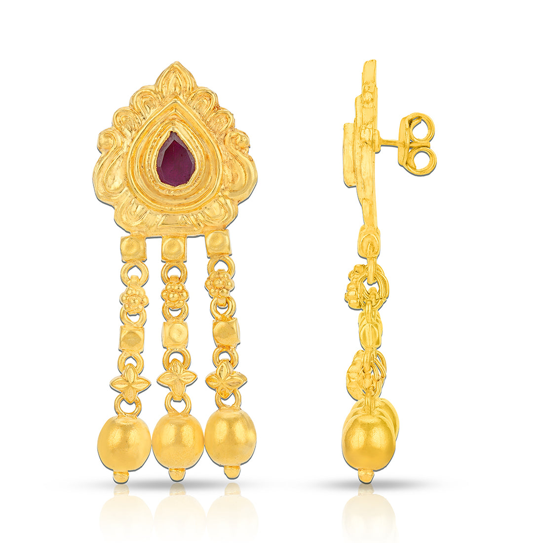 925 Sterling Silver Purple Adorned Chain Danglers  Earrings for women