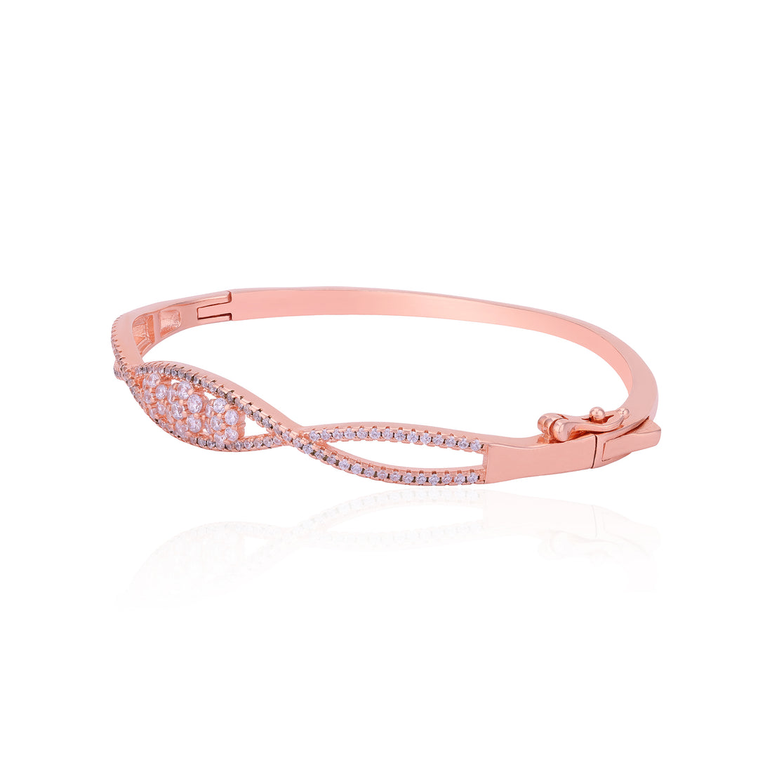 925 Sterling Silver Radiant Twisted Wave Kada For Women