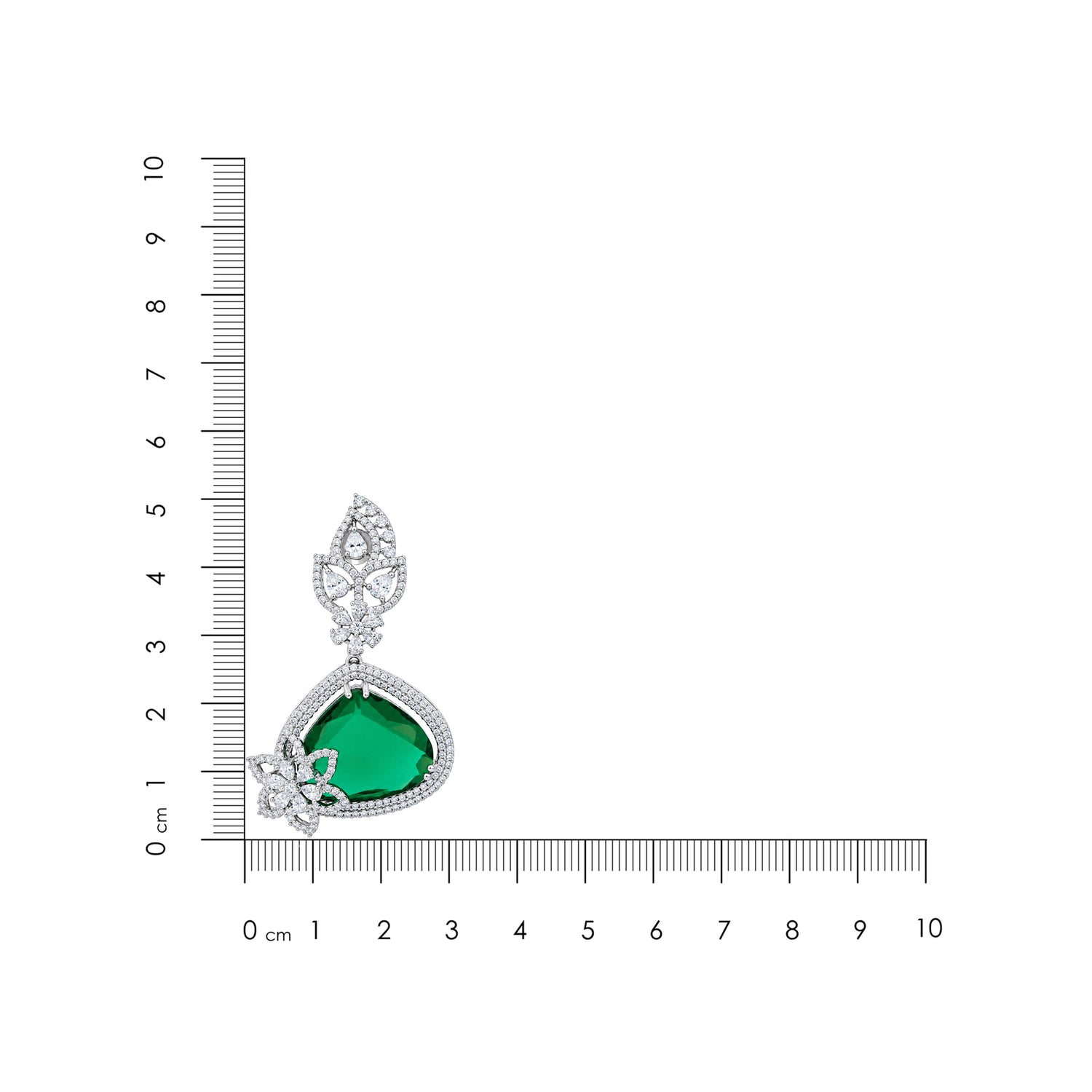 925 Sterling Silver Rhodium Green Earring