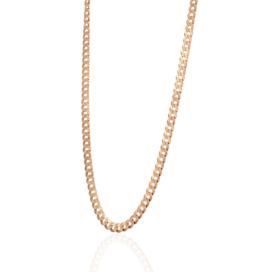 925 Sterling Silver Rose Gold Plated Dominus Curb Chain for Men